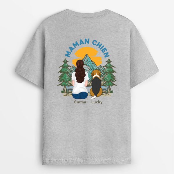 Papa De ChienMaman De Chien Personnalise – Cadeau Personnalise  T-shirt pour Amoureux des Animaux