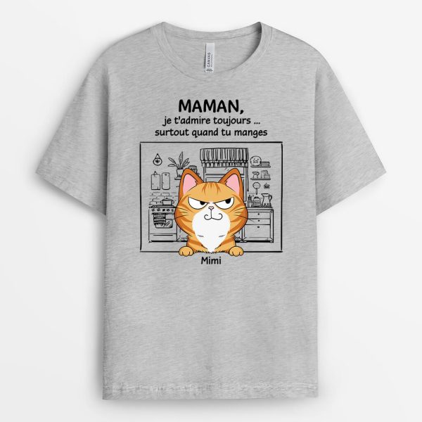 Papa, Je T’Admire Toujours… Surtout Quand Tu Manges – Cadeau Personnalise  T-shirt pour les Amoureux des Animaux