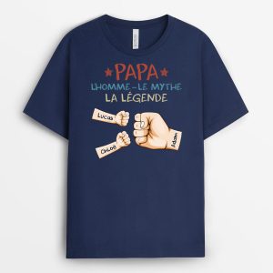 Papa, L_Homme, Le Mythe, La Legende Version Bosses De Poing – Cadeau Personnalise  T-shirt pour Homme Papa, L_Homme, Le Mythe, La Legende Version Bosses De Poing – Cadeau Personnalise  T-shirt pour Homme