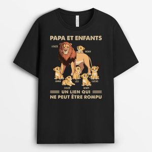Papa Lion Et Un Lien Qui Ne Peut Etre Rompu – Cadeau Personnalise  T-shirt pour Papa Papa Lion Et Un Lien Qui Ne Peut Etre Rompu – Cadeau Personnalise  T-shirt pour Papa