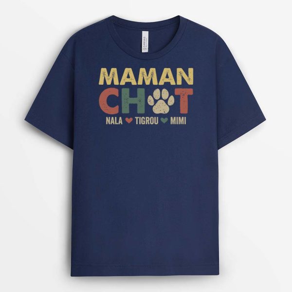 Papa Maman Chien, PapaMaman Chat Vintage – Cadeau Personnalise  T-shirt pour Amoureux Des Animaux