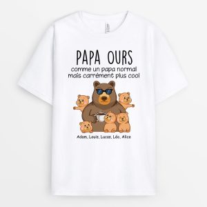 Papa Ours – Cadeau Personnalise  T-shirt pour Papa Papi Papa Ours – Cadeau Personnalise  T-shirt pour Papa Papi