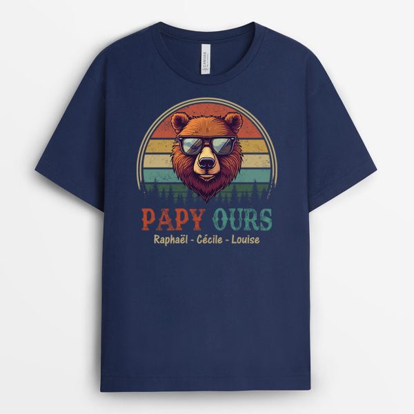 Papa Ours Colore – Cadeau Personnalise  T-shirt pour Papa