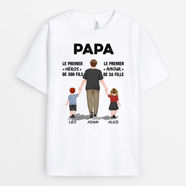 Papa Papi – Cadeau Personnalise  T-shirt pour Papa Papi