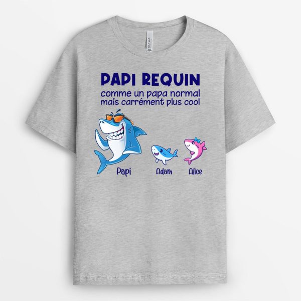 Papa Requin – Cadeau Personnalise  T-shirt pour PapaPapi