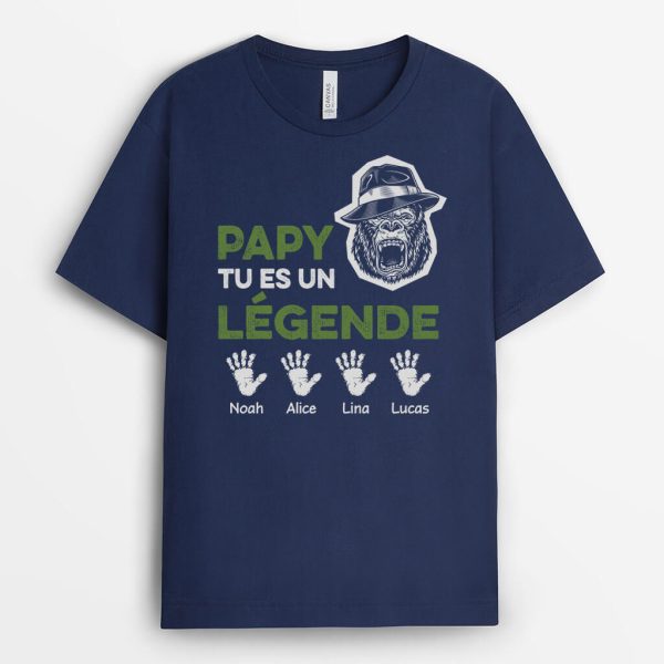 Papa Tu Es Un Legende – Cadeau Personnalise  T-shirt pour Papa