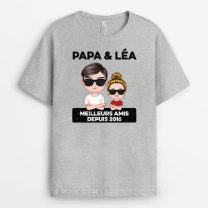Papa et Enfants – Cadeau Personnalise  T-shirt pour Papa Papi Papa et Enfants – Cadeau Personnalise  T-shirt pour Papa Papi
