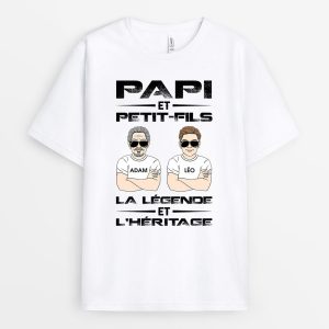 Papa et Fils - Cadeau Personnalise T-shirt pour Papi Papa 1 Papa et Fils Cadeau Personnalise T shirt pour Papi Papa 2