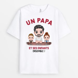 Papa et Ses Enfants Ensemble -Cadeau Personnalise  T-shirt pour Papa Papy Papa et Ses Enfants Ensemble -Cadeau Personnalise  T-shirt pour Papa Papy