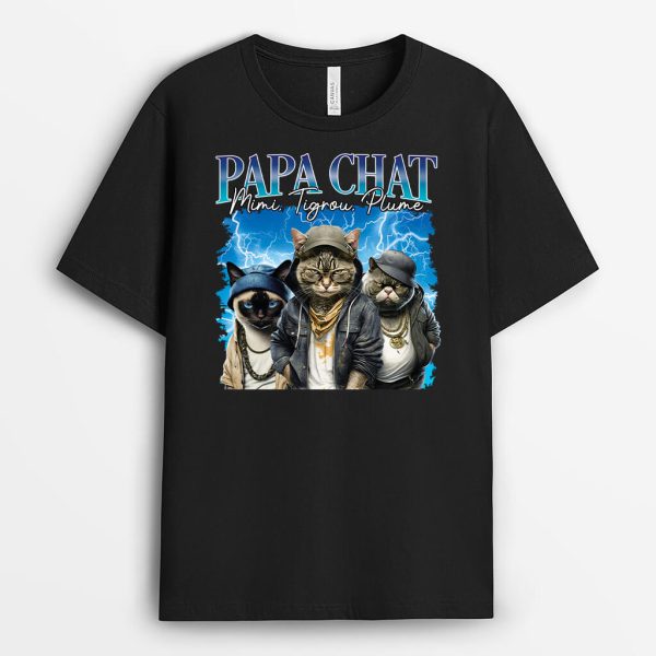 PapaMaman Chat – Cadeau Personnalise  T-shirt Unisex