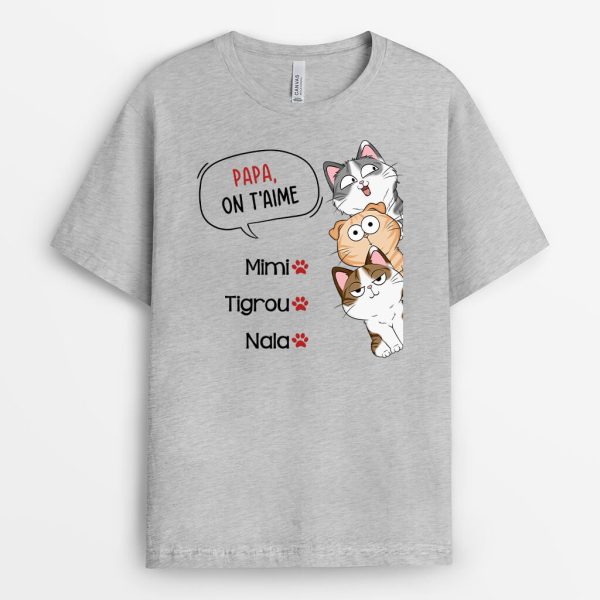 PapaMaman Nous T_Aimons – Cadeau Personnalise  T-shirt pour Amoureux des animaux