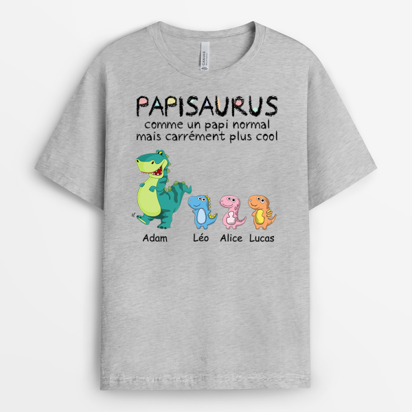 Papasaurus Papisaurus – Cadeau Personnalise  T-shirt pour Papa Papi