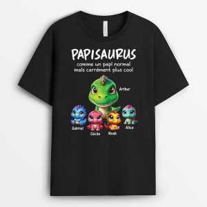 Papasaurus Papysaurus 3D – Cadeau Personnalise  T-shirt pour Homme Papasaurus Papysaurus 3D – Cadeau Personnalise  T-shirt pour Homme