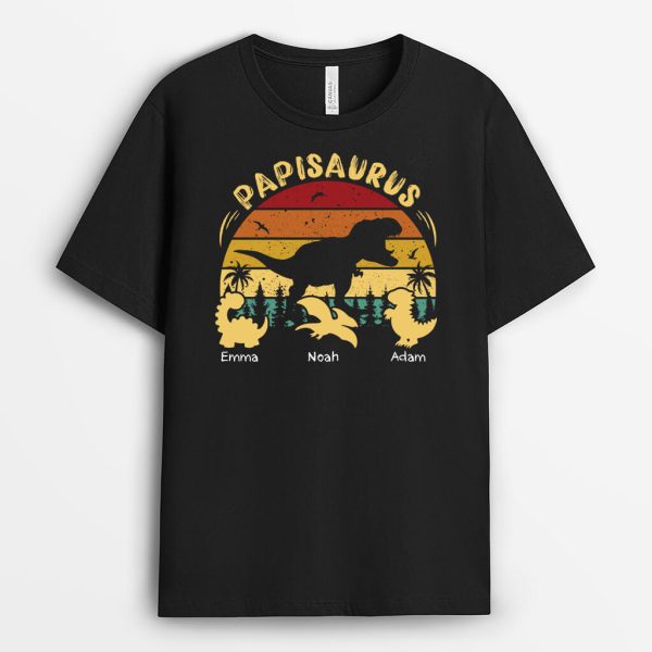 Papasaurus Sauvage – Cadeau Personnalise  T-shirt pour Papa