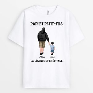 Papi Papa Petits-Enfants La Legende L_heritage – Cadeau Personnalise  T-shirt pour PapaPapi Papi Papa Petits-Enfants La Legende L_heritage – Cadeau Personnalise  T-shirt pour PapaPapi