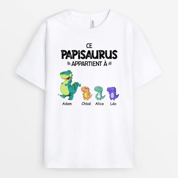 Papisaurus Papasaurus – Cadeau Personnalise  T-shirt pour Papi Papa