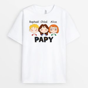 Papy – Cadeau Personnalise  T-shirt pour Grand-pere Papy – Cadeau Personnalise  T-shirt pour Grand-pere