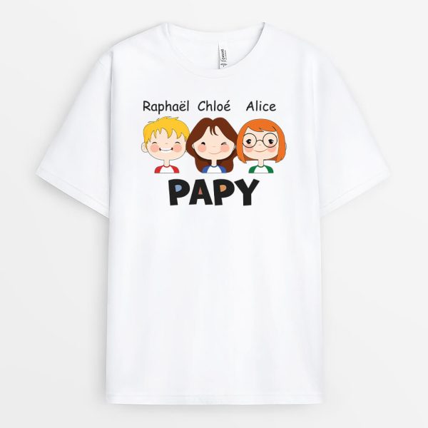 Papy – Cadeau Personnalise  T-shirt pour Grand-pere