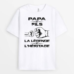 Papy Et Petit-Fils La Legende Et L’Heritage – Cadeau Personnalise  T-shirt pour Homme Papy Et Petit-Fils La Legende Et L’Heritage – Cadeau Personnalise  T-shirt pour Homme