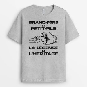 Papy Et Petit-Fils La Legende Et L’Heritage – Cadeau Personnalise  T-shirt pour Homme Papy Et Petit-Fils La Legende Et L’Heritage – Cadeau Personnalise  T-shirt pour Homme