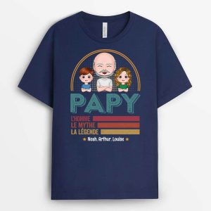 Papy, L_Homme, Le Mythe, La Legende – Cadeau Personnalise  T-shirt pour Homme Papy, L_Homme, Le Mythe, La Legende – Cadeau Personnalise  T-shirt pour Homme