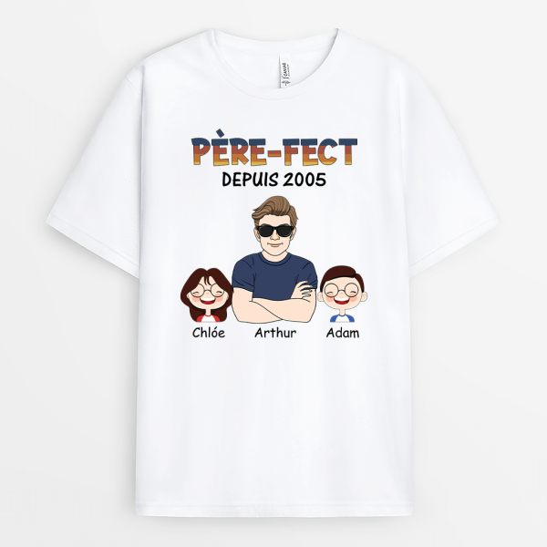 Pere-fect Grand Pere-fect – Cadeau Personnalise  T-shirt pour Papa