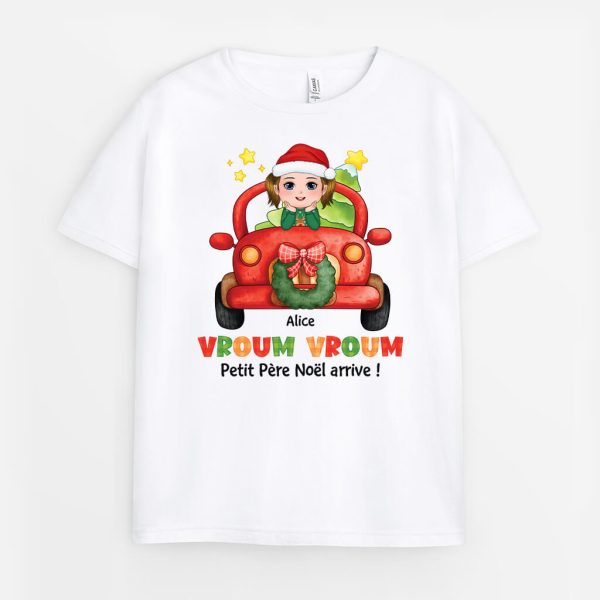 Petit Pere Noel Arrive – Cadeau Personnalise  T-shirt pour Noel