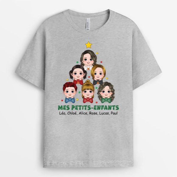 Petits-Enfants Noel – Cadeau Personnalise  T-shirt pour Noel