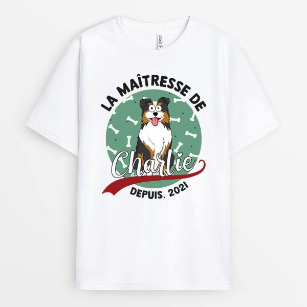 Propriete de Arthur Chien – Cadeau Personnalise  T-shirt pour Amoureux des Animaux