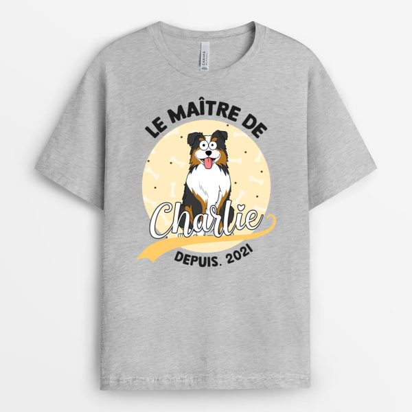 Propriete de Arthur Chien – Cadeau Personnalise  T-shirt pour Amoureux des Animaux