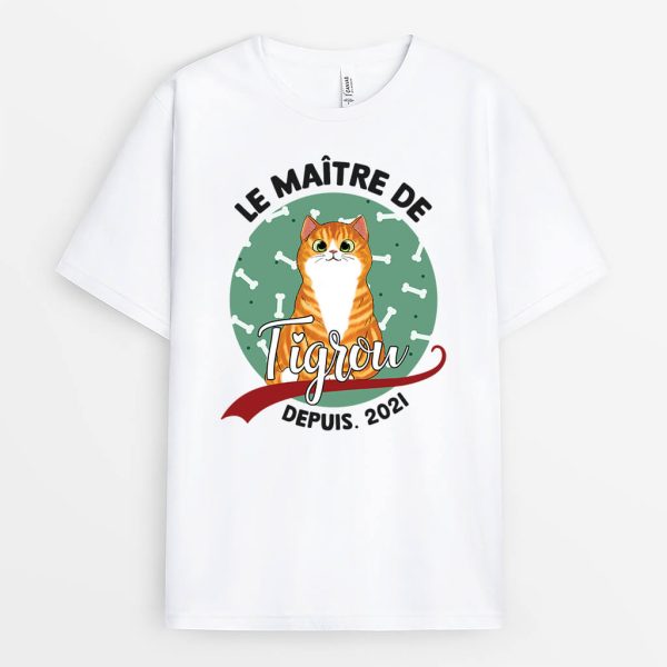 Propriete de Tigrou Chat – Cadeau Personnalise  T-shirt pour Amoureux des Animaux