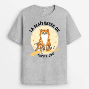Propriete de Tigrou Chat – Cadeau Personnalise  T-shirt pour Amoureux des Animaux Propriete de Tigrou Chat – Cadeau Personnalise  T-shirt pour Amoureux des Animaux