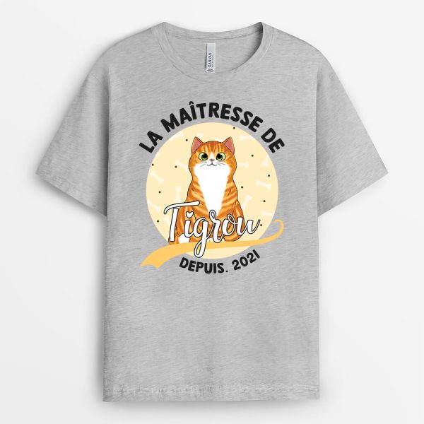 Propriete de Tigrou Chat – Cadeau Personnalise  T-shirt pour Amoureux des Animaux