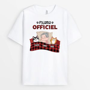 Pyjama Officiel Version Chat – Cadeau Personnalise  T-shirt pour Amoureux des Animaux Pyjama Officiel Version Chat – Cadeau Personnalise  T-shirt pour Amoureux des Animaux