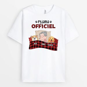 Pyjama Officiel Version Chien – Cadeau Personnalise  T-shirt pour Amoureux des Animaux Pyjama Officiel Version Chien – Cadeau Personnalise  T-shirt pour Amoureux des Animaux