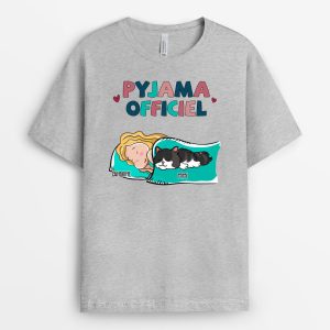 Pyjama officiel – Cadeau Personnalise  T-shirt pour Amoureux des chats Pyjama officiel – Cadeau Personnalise  T-shirt pour Amoureux des chats