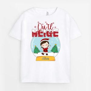 Qu_Il Neige Cadeau Personnalise  T-shirt pour Noel Qu_Il Neige Cadeau Personnalise  T-shirt pour Noel
