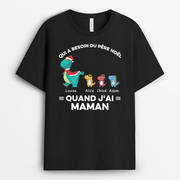 Quand J_ai Maman Mamie – Cadeau Personnalise  T-shirt pour Maman Mamie Noel