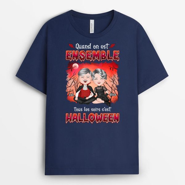 Quand On Est Ensemble Tous Les Soirs C_est Halloween – Cadeau Personnalise  T-shirt pour Halloween