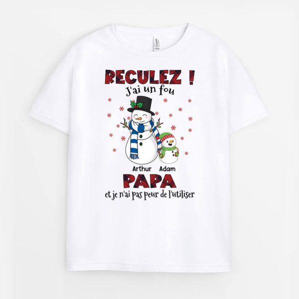 Reculez J_ai Un Fou Papy Papa Mamie Maman – Cadeau Personnalise  T-shirt pour Enfant