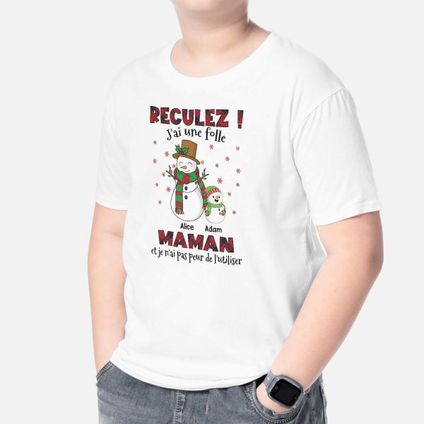 Reculez J_ai Un Fou Papy Papa Mamie Maman – Cadeau Personnalise  T-shirt pour Enfant