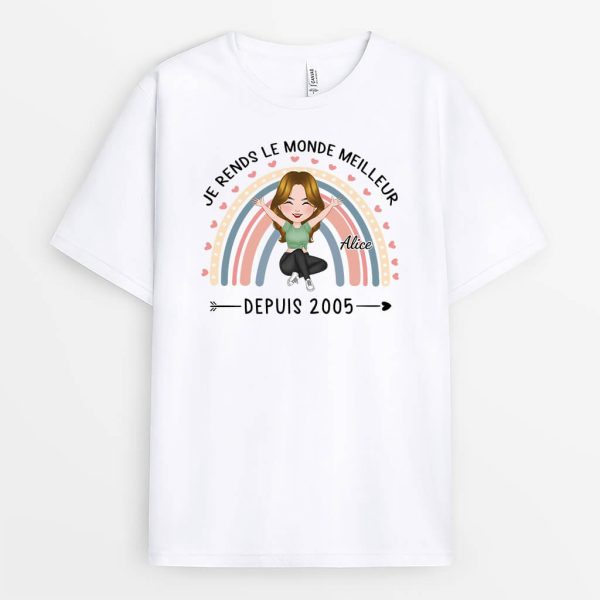 Rendre Le Monde Meilleur Depuis 30eme Anniversaire – Cadeau Personnalise  T-shirt pour Anniversaire