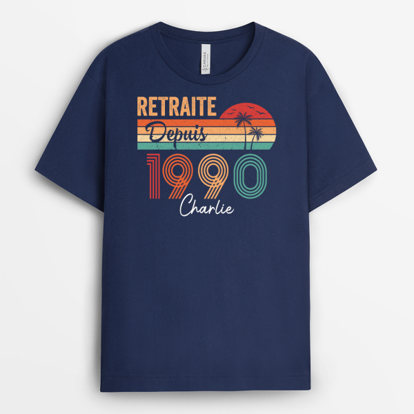 Retraite Depuis Colore – Cadeau Personnalise  T-shirt pour Retraite