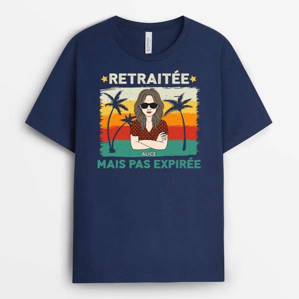 Retraitee Mais Pas Expiree – Cadeau Personnalise  T-shirt pour Maman Mamie