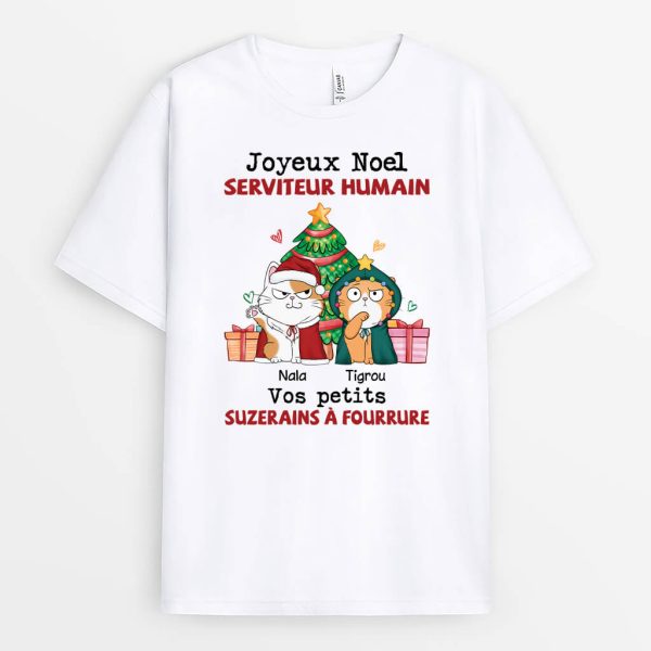 Serviteur Humain de Noel – Cadeau Personnalise T-shirt pour les amoureux des animaux