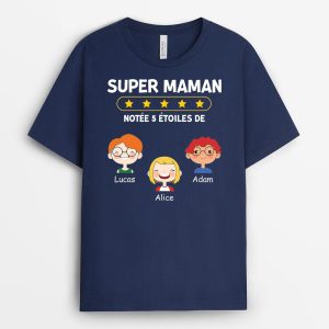 Super Maman Notee 5 Etoiles – Cadeau Personnalise  T-shirt pour Maman Mamie Super Maman Notee 5 Etoiles – Cadeau Personnalise  T-shirt pour Maman Mamie