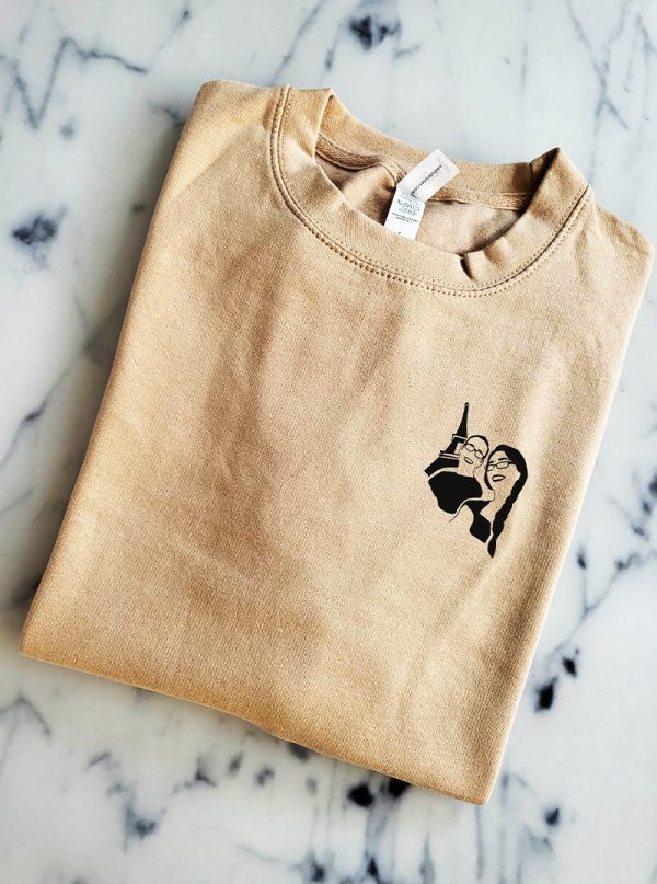 Sweat Beige personnalisable sans capuche Illustration unisexe