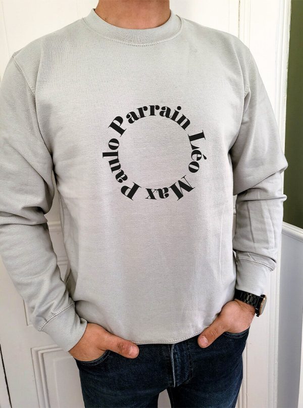 Sweat Gris personnalisable sans capuche Cercle familiale unisexe