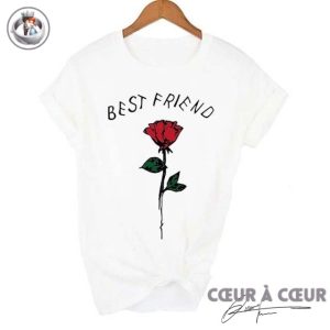 T-Shirt Avec une Rose Femme T-Shirt Avec une Rose Femme