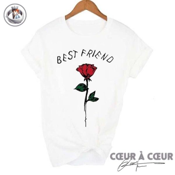 T-Shirt Avec une Rose Femme